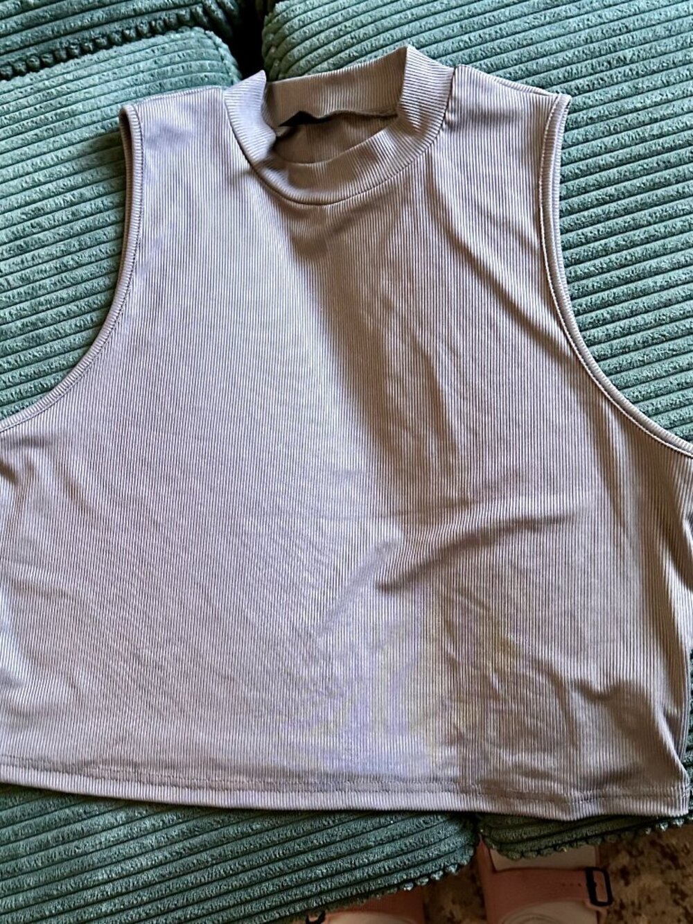 Grey Shein Curve Cropped Top